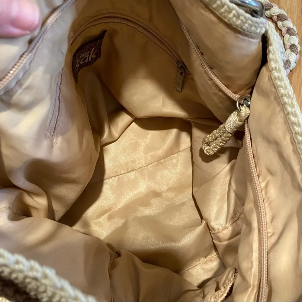 The Sak Tan and Brown Shoulder Bag with Braided Strap